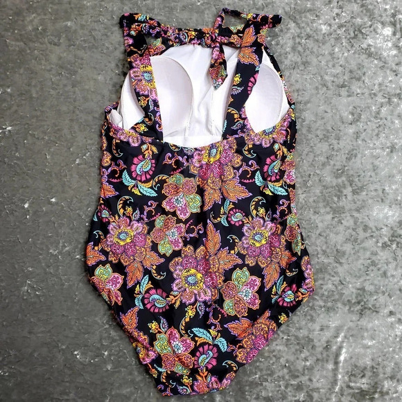 Clean Water Halter Vibrant Floral One-Piece Swimsuit - Picture 6 of 14